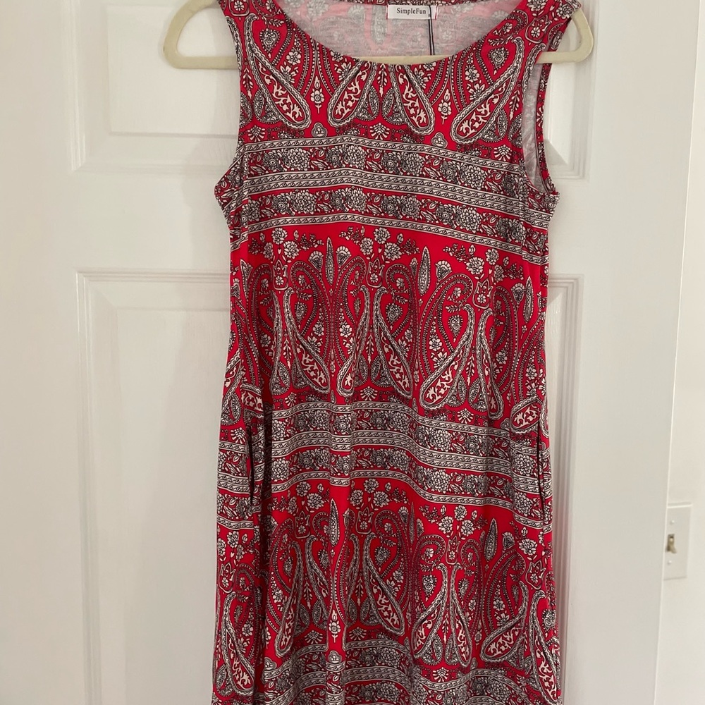 Red print sundress new with tags nwt